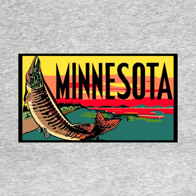 Vintage Style Minnesota Fish Design by zsonn